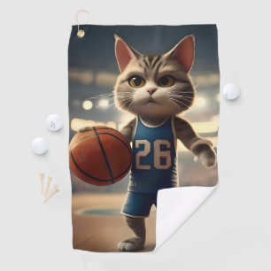 Basketball Cat,Golf Putter Cover, Golf Towel