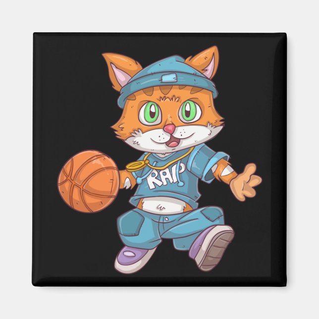 Basketball Cat  Magnet (Front)