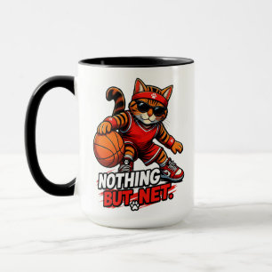 Basketball Cat Nothing But Net Mug