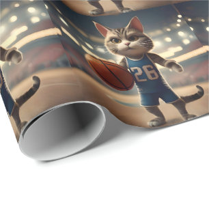 Basketball Cat, Wrapping Paper