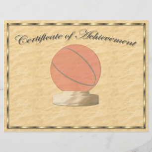 Basketball Certificate of Achievement