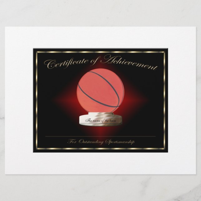 Basketball Certificate of Achievement Flyer (Front)