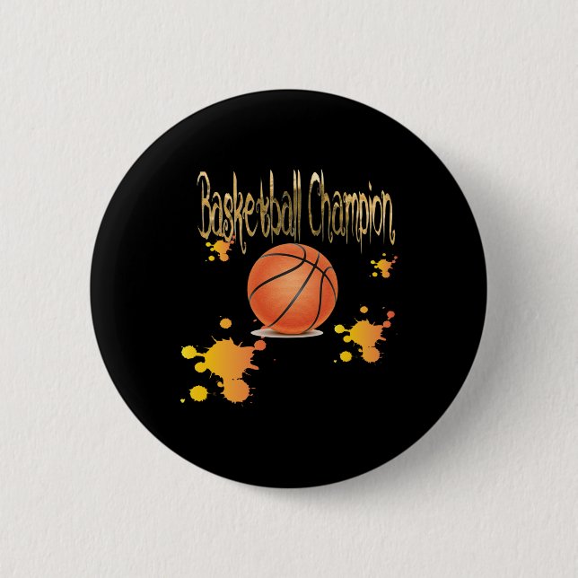 Basketball Champion  2 Inch Round Button (Front)