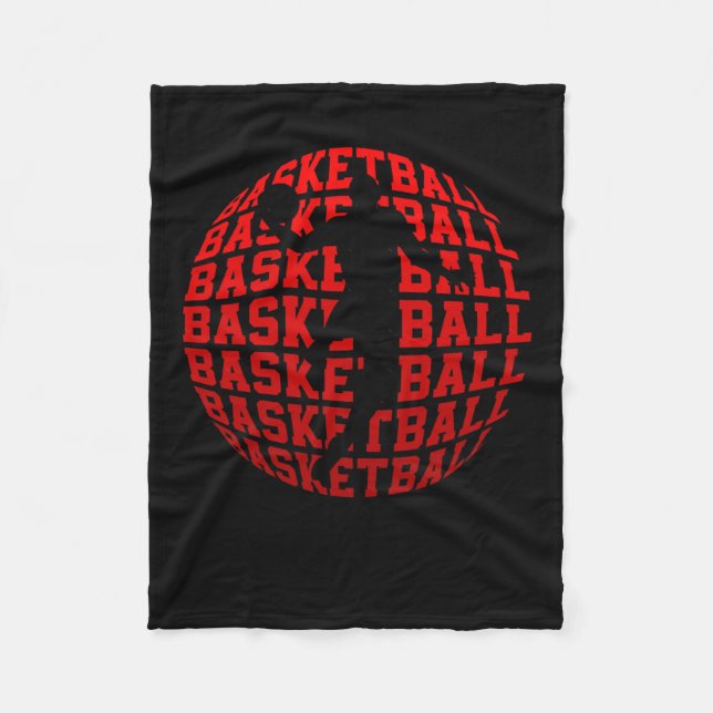 Basketball Champion Basketball Player Fans Retro  Fleece Blanket (Front)