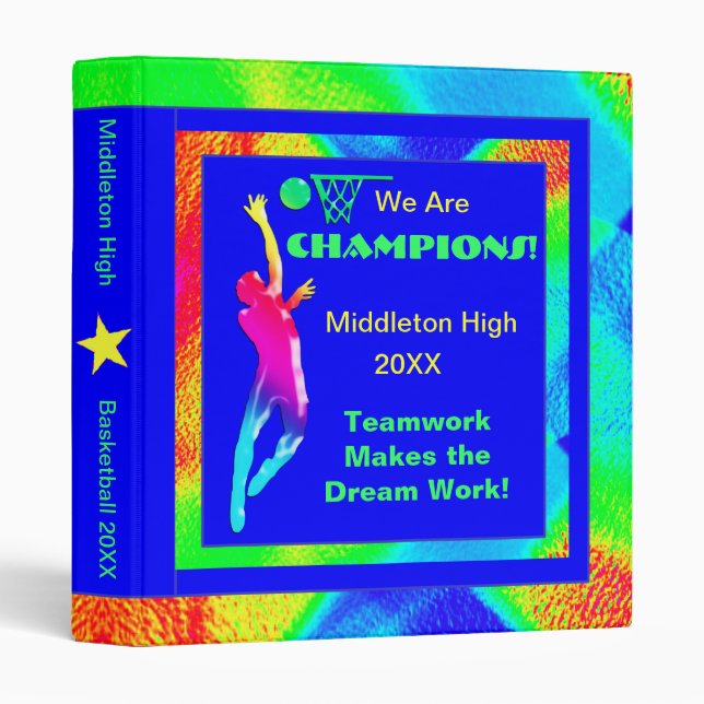 Basketball Champions 1 inch Memory Binder (Front/Spine)