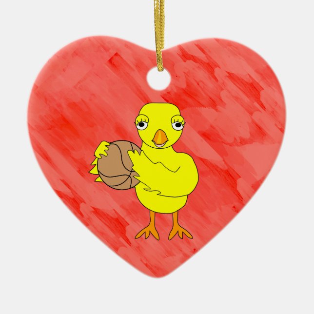 Basketball Chick  Ceramic Ornament (Front)