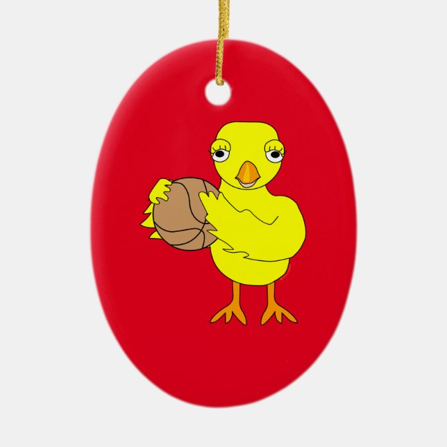 Basketball Chick  Ceramic Ornament (Front)