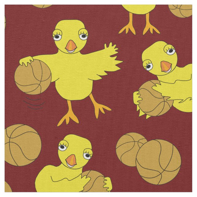 Basketball Chick Pattern  Fabric (Close Up)