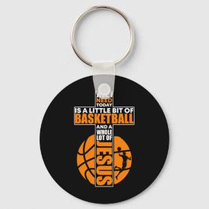 Basketball Christian Cross  Keychain