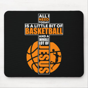 Basketball Christian Cross Mouse Pad