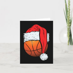 Basketball Christmas Ball Santa Hat Xmas Boys Men  Card