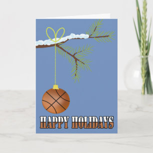 Basketball Christmas Bauble Holiday Card