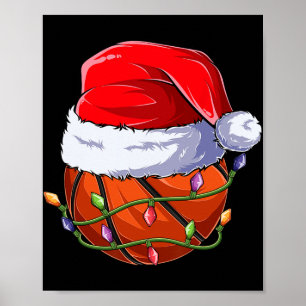 Basketball Christmas Boy Apparel, Funny Santa Srt Poster