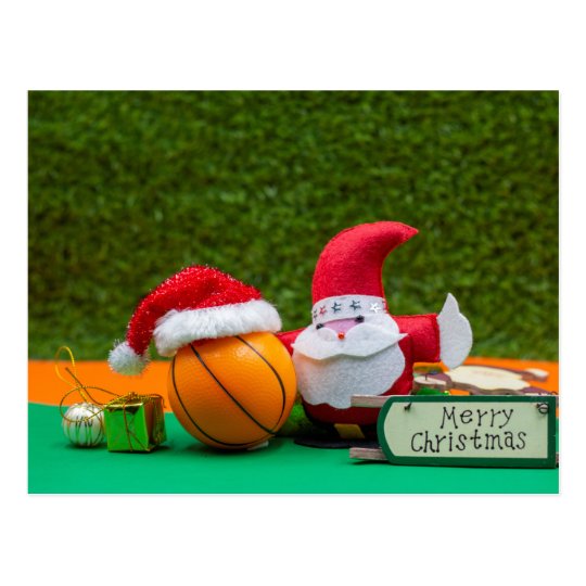 Basketball Christmas card with Santa Claus | Zazzle.ca