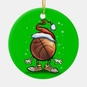 Basketball Christmas Ceramic Ornament