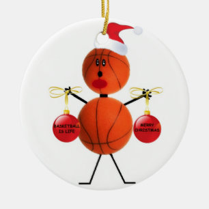 Basketball Christmas Ceramic Ornament