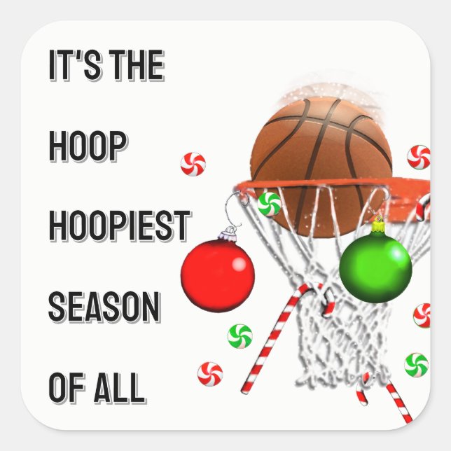 Basketball Christmas Classic Round Sticker (Front)