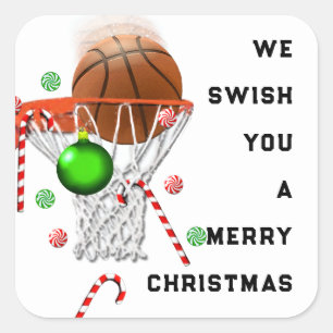 Basketball Christmas Classic Round Sticker