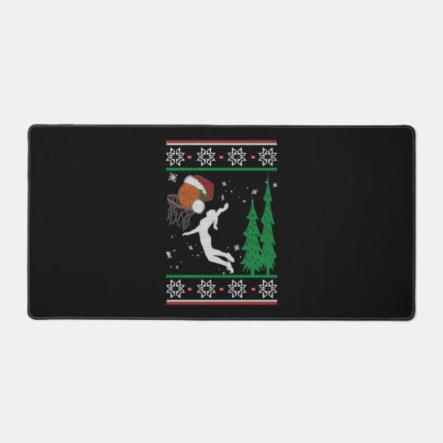 Basketball Christmas Desk Mat (Front)