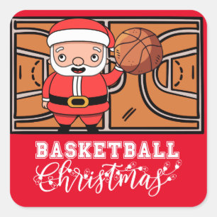 Basketball  Christmas from Santa Claus for player Square Sticker