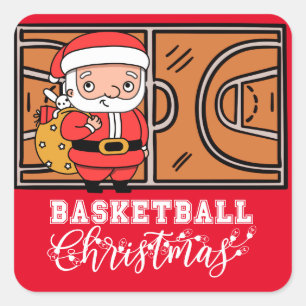 Basketball  Christmas from Santa Claus for player Square Sticker