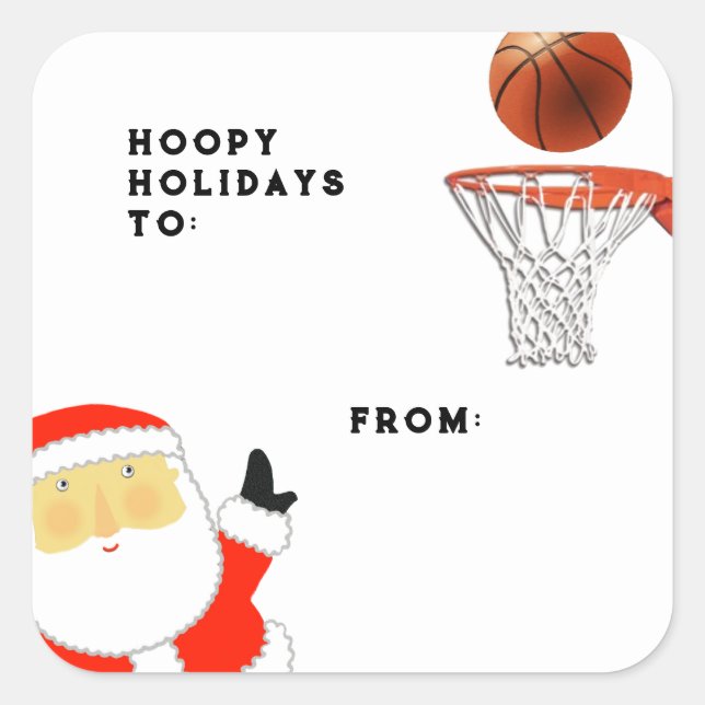 Basketball Christmas Gift Tags (Front)