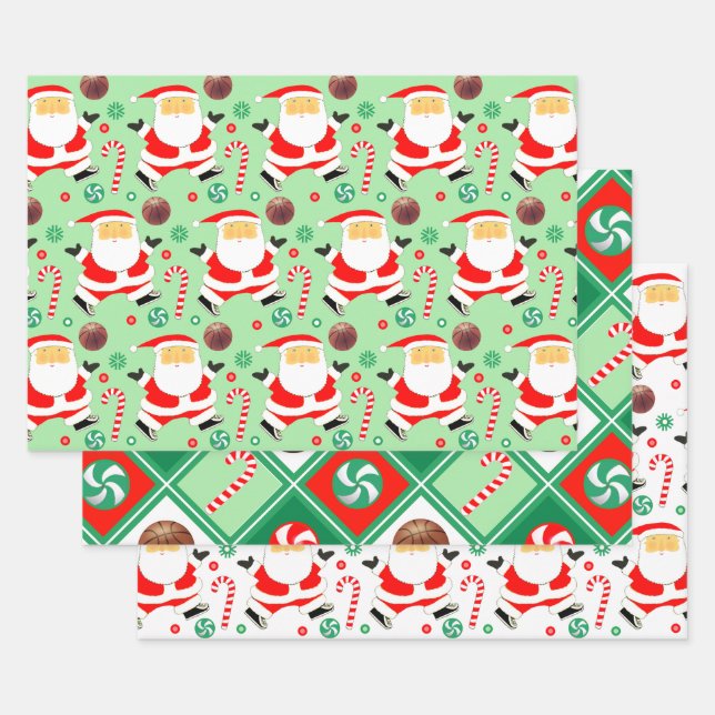 Basketball Christmas Gift Wrapping Paper (Set)