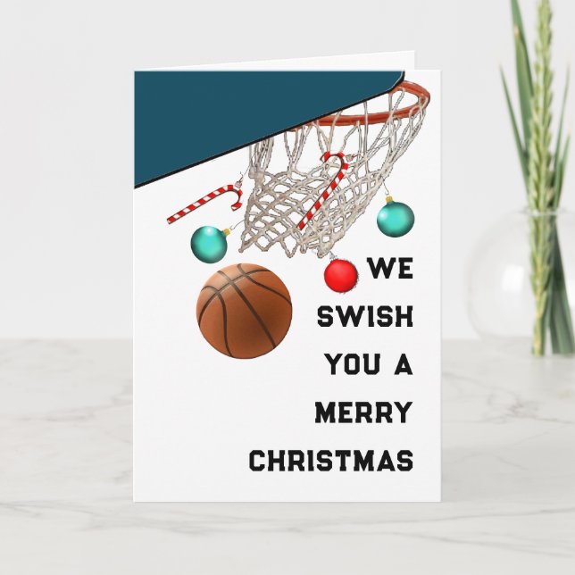 Basketball Christmas Holiday Cards (Front)