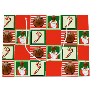 Basketball Christmas Holiday Large Gift Bag