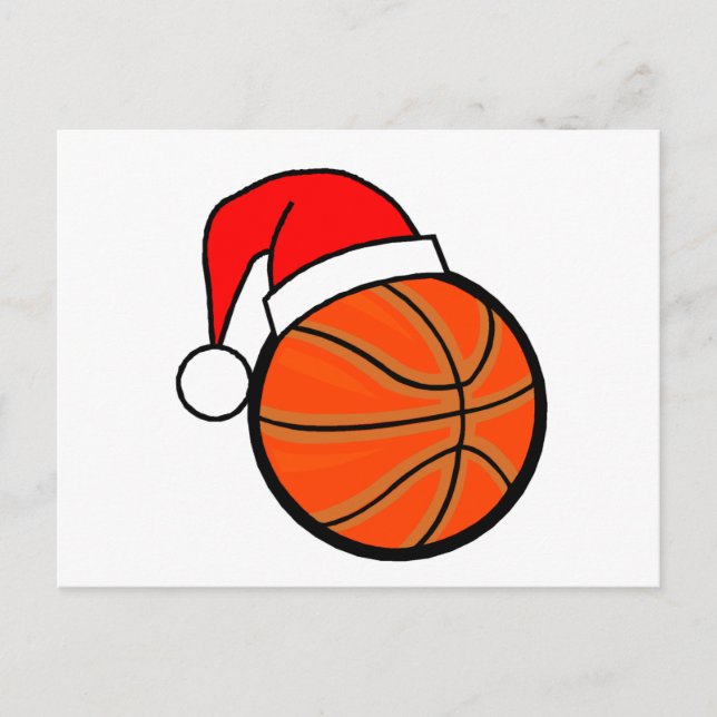 Basketball Christmas Holiday Postcard (Front)