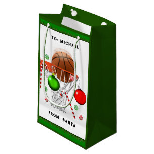 Basketball Christmas Holiday Small Gift Bag