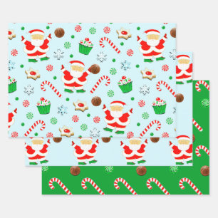 Basketball Christmas Holiday Wrapping Paper Sheet