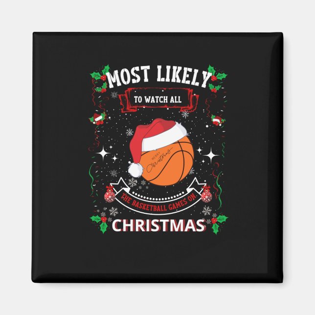 Basketball Christmas  Magnet (Front)