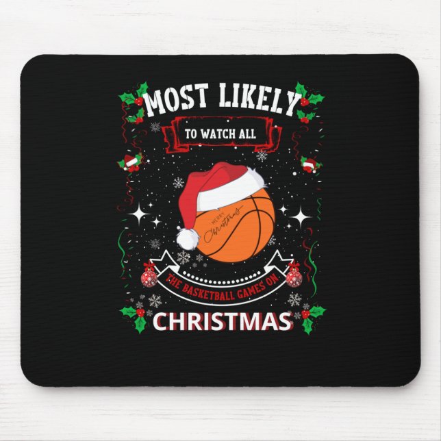 Basketball Christmas  Mouse Pad (Front)