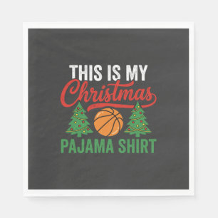 Basketball Christmas Pajama Shirt Napkin