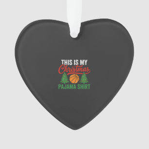 Basketball Christmas Pajama Shirt Ornament