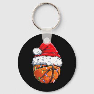 Basketball Christmas Santa Hat - Fun Basketball Xm Keychain