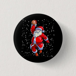 Basketball Christmas Shirt Men Boys Basketball San 1 Inch Round Button