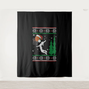Basketball Christmas Tapestry