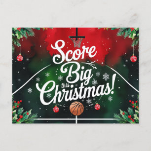 Basketball Christmas Themed  Holiday Postcard