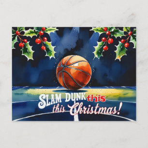 Basketball Christmas Themed  Holiday Postcard