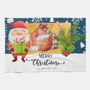 Basketball Christmas themed with Animal Kitchen Towel