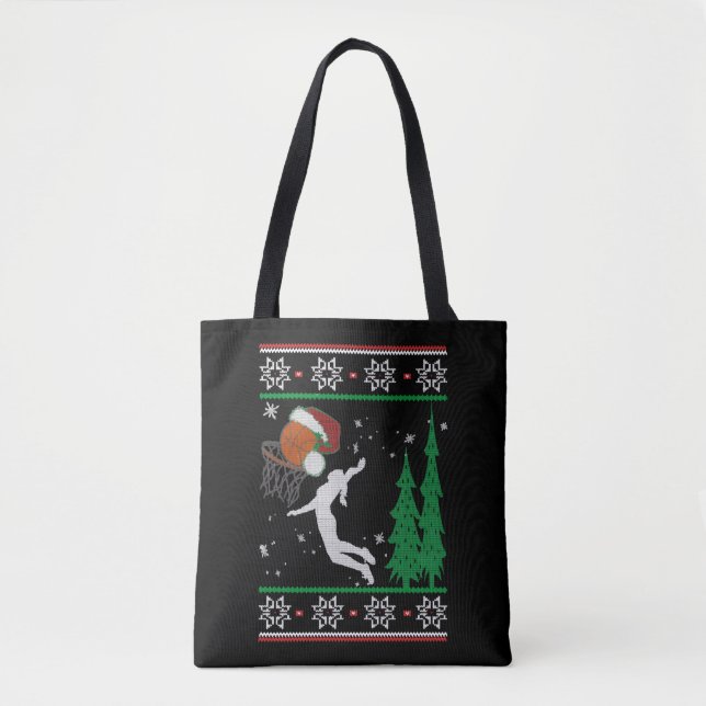 Basketball Christmas Tote Bag (Front)