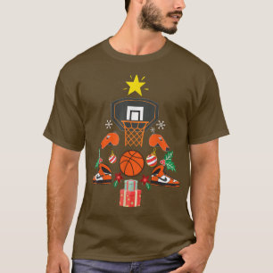 Basketball Christmas Tree Funny Merry Xmas Costume T-Shirt