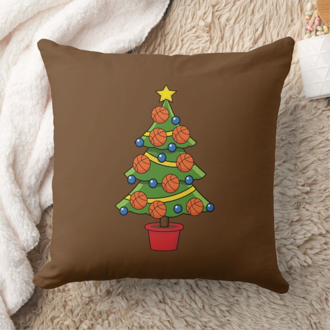 Basketball Christmas Tree Throw Pillow (Blanket)