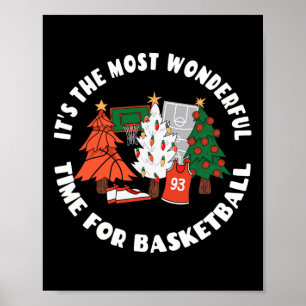 Basketball Christmas Trees Graphic - Basketball Pl Poster