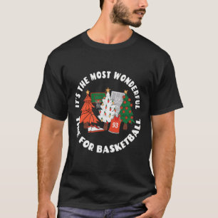 Basketball Christmas Trees Graphic - Basketball Pl T-Shirt
