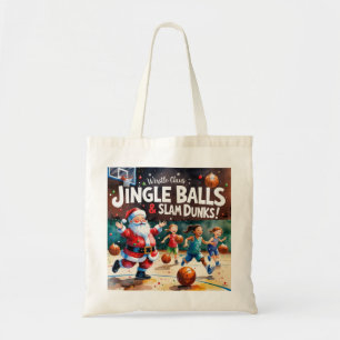 Basketball Christmas watercolor themed Tote Bag