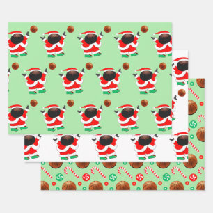 Basketball Christmas Wrapping Paper Sheet