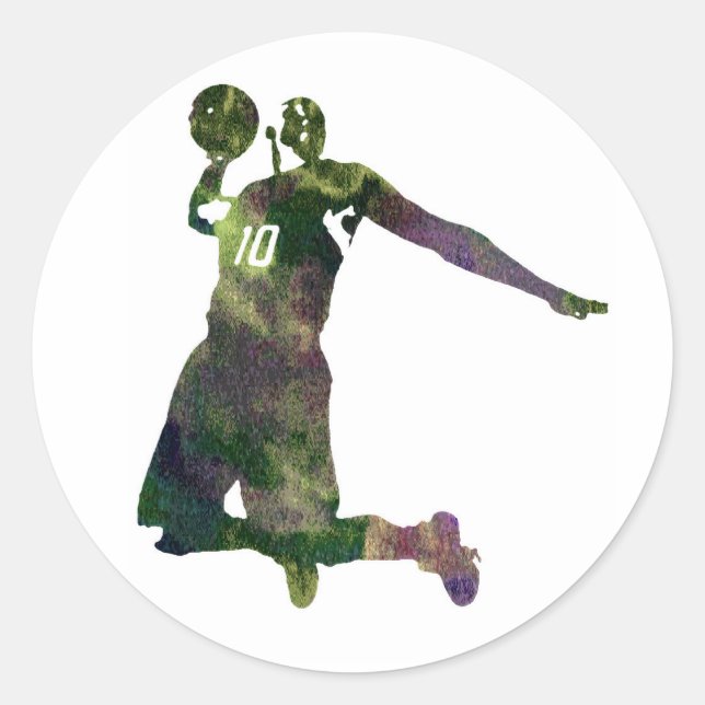 Basketball Classic Round Sticker (Front)